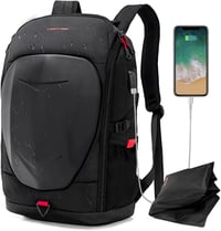 KINGSLONG Vízálló Laptop Hátizsák 15-17,3" - Kemény Héjú Motoros Hátizsák USB Porttal, Gamer és Utazó Táska, Fekete 1