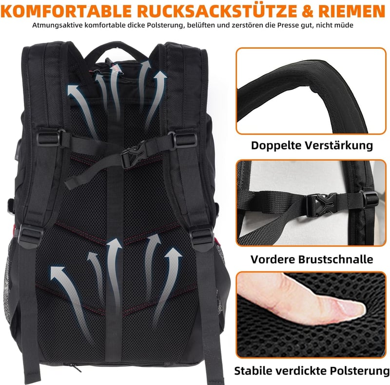 KINGSLONG Vízálló Laptop Hátizsák 15-17,3" - Kemény Héjú Motoros Hátizsák USB Porttal, Gamer és Utazó Táska, Fekete