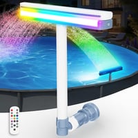KingSom vodopad fontana za bazen s LED svjetlom, daljinskim upravljačem, punjiva, za nadzemne i ugradbene bazene, ljubičasta 1