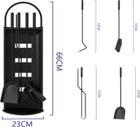 Kingson 5 részes kandalló kiegészítő szett fekete 66 cm 3