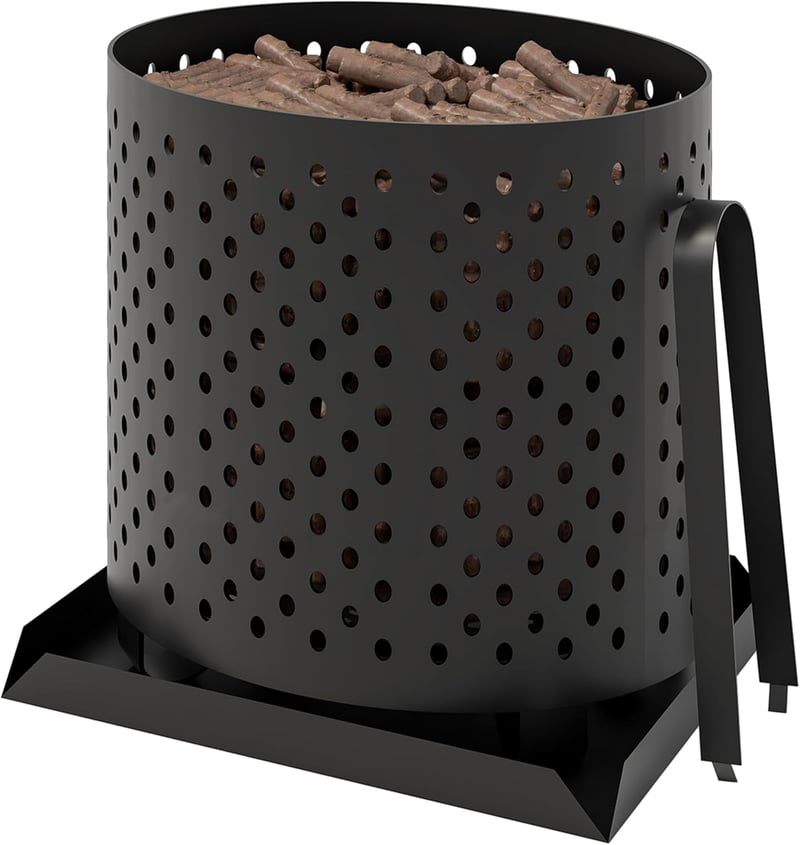 Kingson Pellet Kosár Kandallóhoz és Kályháhozacél Tüzelőtál Fapellethez Szénhez