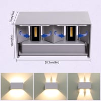 Kingwei 20W LED fali lámpa szürke, fel-le állítható, meleg fehér 3000K, IP65 vízálló 5