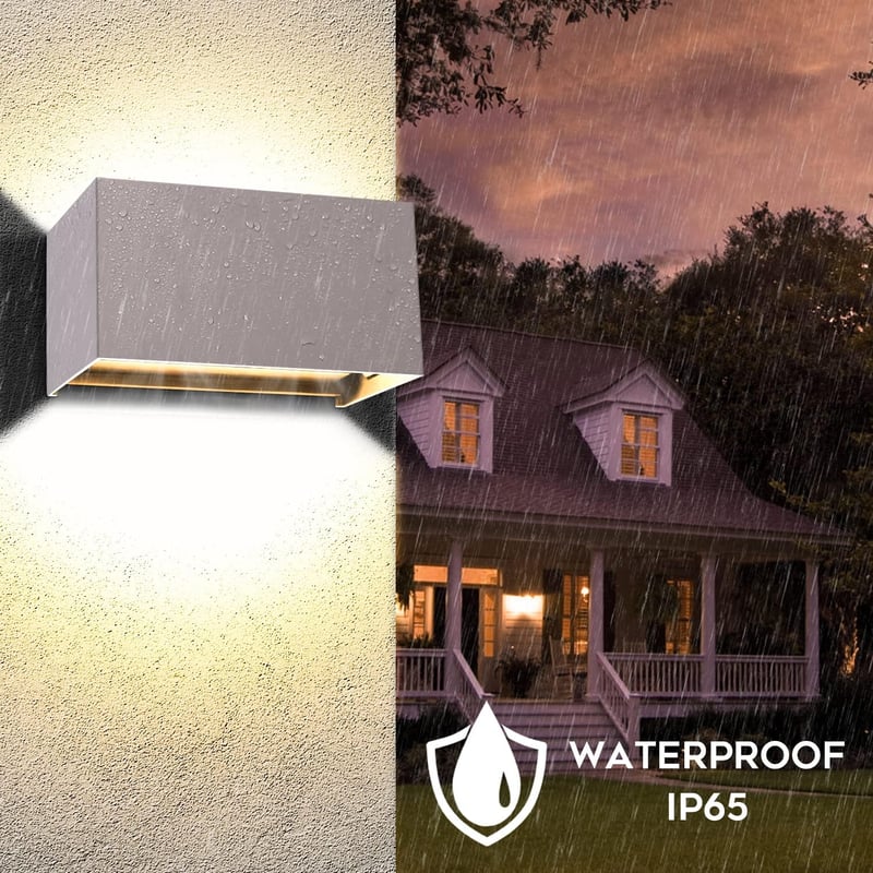 Kingwei 20W LED fali lámpa szürke, fel-le állítható, meleg fehér 3000K, IP65 vízálló