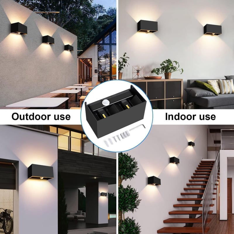 Kingwei 2db 20W LED Kültéri Fali Lámpa Mozgásérzékelővel IP65 3000K
