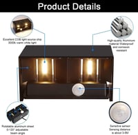 Kingwei 2db 20W LED Kültéri Fali Lámpa Mozgásérzékelővel IP65 3000K 5