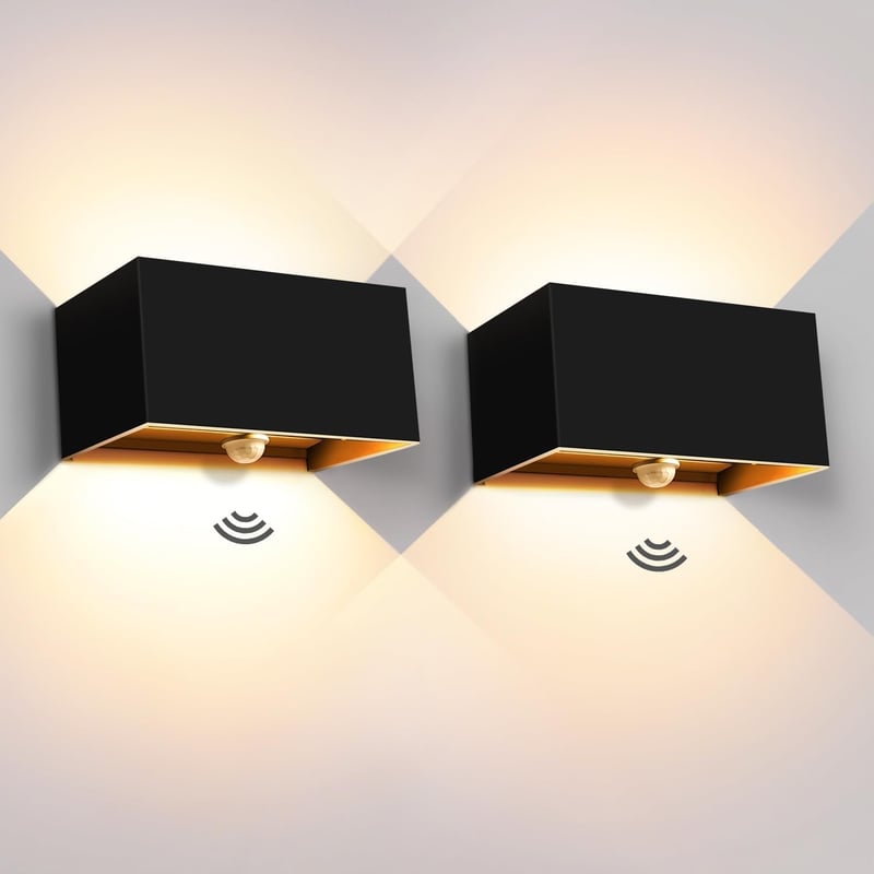 Kingwei 2db 20W LED Kültéri Fali Lámpa Mozgásérzékelővel IP65 3000K