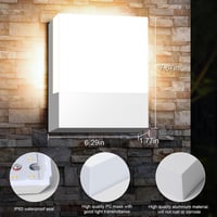 Kingwen 2db LED Fali Lámpa Kültéri Beltéri 15W Meleg Fehér IP65 Fekete 2