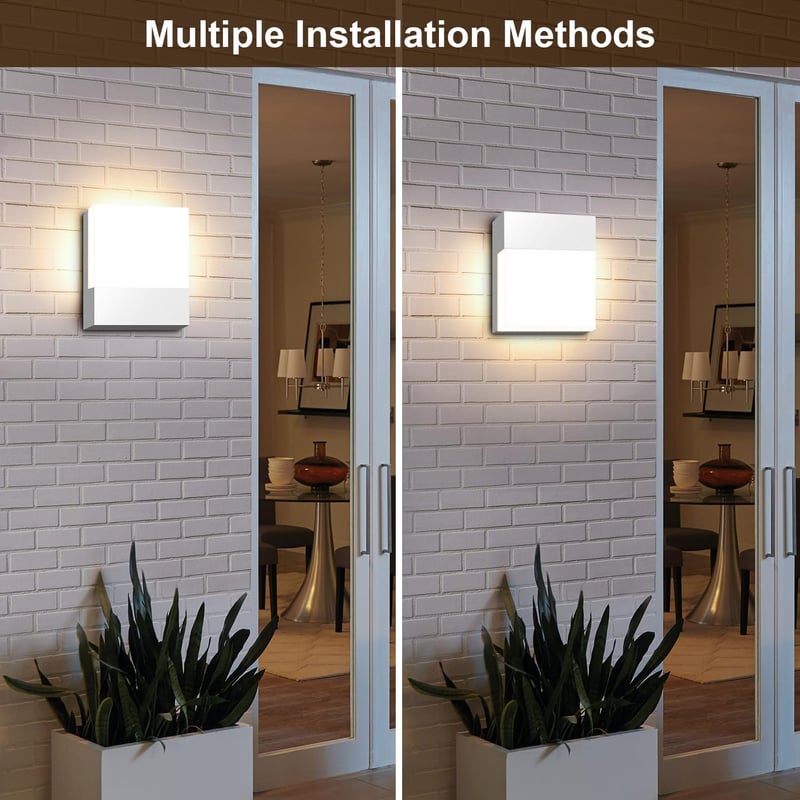 Kingwen 2db LED Fali Lámpa Kültéri Beltéri 15W Meleg Fehér IP65 Fekete