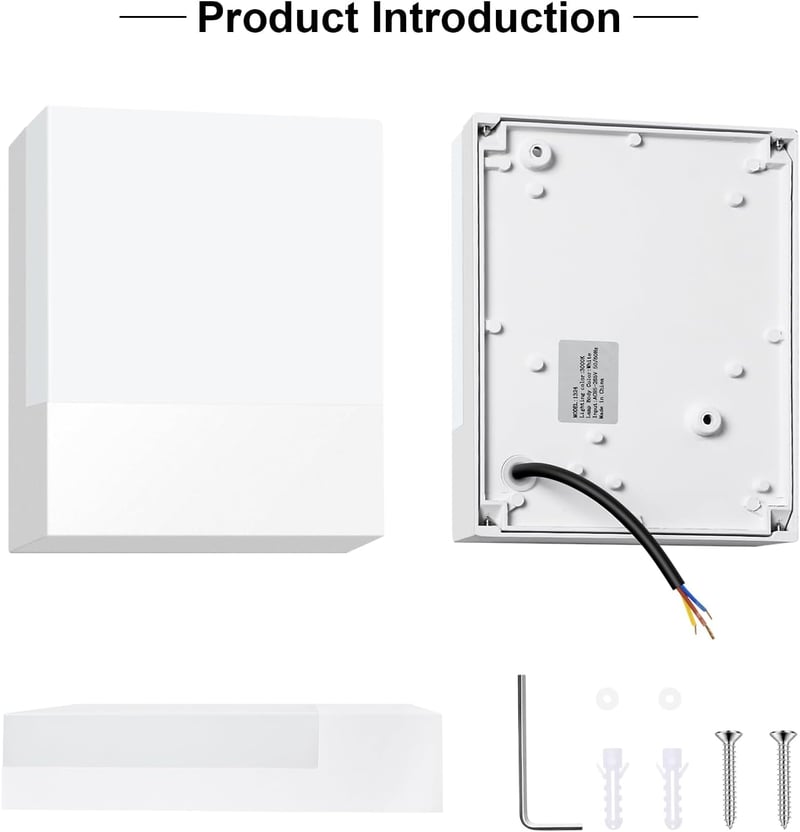 Kingwen 2db LED Fali Lámpa Kültéri Beltéri 15W Meleg Fehér IP65 Fekete