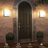 Kingwen 2db LED Fali Lámpa Kültéri Beltéri 15W Meleg Fehér IP65 Fekete 6