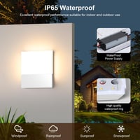 Kingwen 2db LED Fali Lámpa Kültéri Beltéri 15W Meleg Fehér IP65 Fekete 3