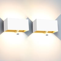 Kingwen 2x20 W LED fali lámpa mozgásérzékelővel fehér 3000 K meleg fehér IP65 állítható fényszög kültéri beltéri 1
