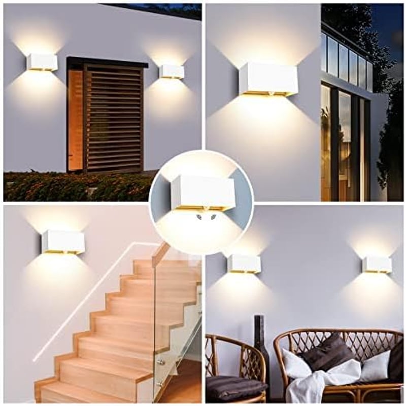 Kingwen 2x20 W LED fali lámpa mozgásérzékelővel fehér 3000 K meleg fehér IP65 állítható fényszög kültéri beltéri