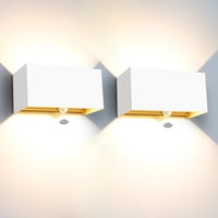 Kingwen 2x20 W LED vonkajšie nástenné svietidlo so snímačom pohybu - biele, 3000 K, IP65 2