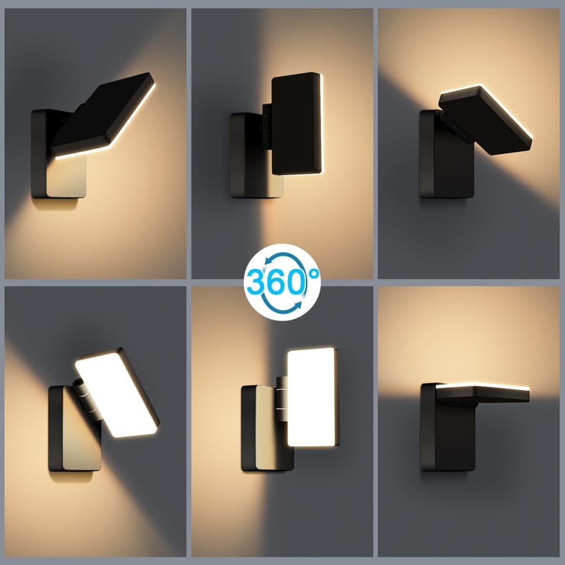 Kingwen 40W LED kültéri fali lámpa 3000K meleg fehér IP65 vízálló 180° összecsukható - 40w Black 3000k