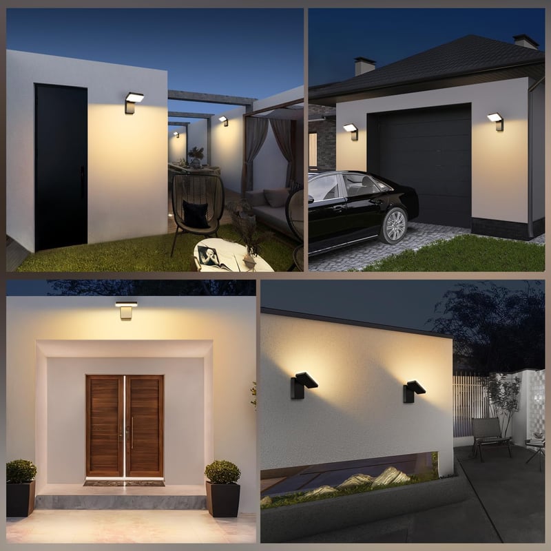 Kingwen 40W LED kültéri fali lámpa 3000K meleg fehér IP65 vízálló 180° összecsukható - 40w Black 3000k