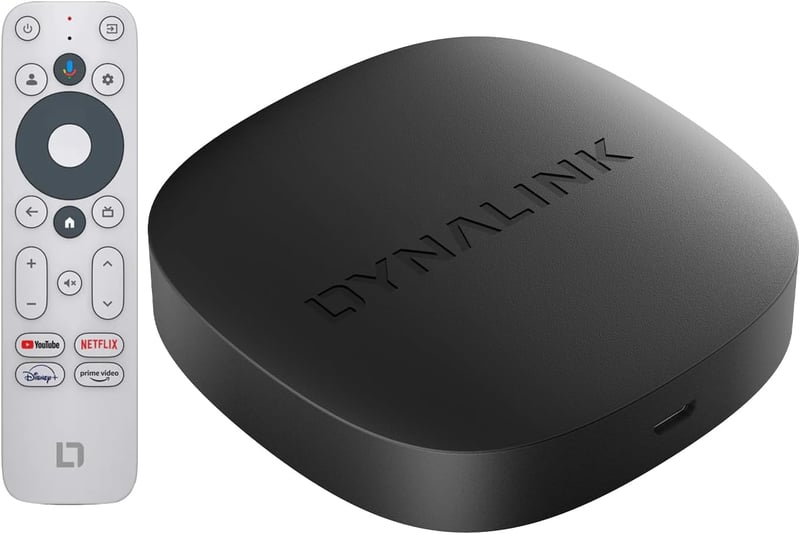 Kinhank 4K Google TV Box - HDR10+ UHD Médialejátszó, Netflix Tanúsított, 2GB+16GB, Kettős WiFi, Bluetooth 5.0, Hangvezérlés, Képernyőtükrözé