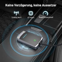 Kinhank Vezeték Nélküli CarPlay Adapter iPhone-hoz - Vezetékes Csatlakozás Átalakítása Wireless-re, BT5.2, 5.8G Wi-Fi, 2015+ Autókhoz, iOS 1 2