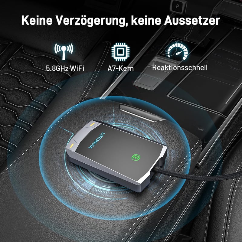 Kinhank Vezeték Nélküli CarPlay Adapter iPhone-hoz - Vezetékes Csatlakozás Átalakítása Wireless-re, BT5.2, 5.8G Wi-Fi, 2015+ Autókhoz, iOS 1