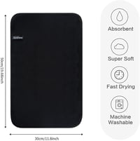 KinHwa Mikroszálas Fürdőtörülköző 30x50cm Fekete 2db Szett 2