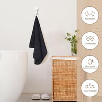 KinHwa Mikroszálas Fürdőtörülköző 30x50cm Fekete 2db Szett 5