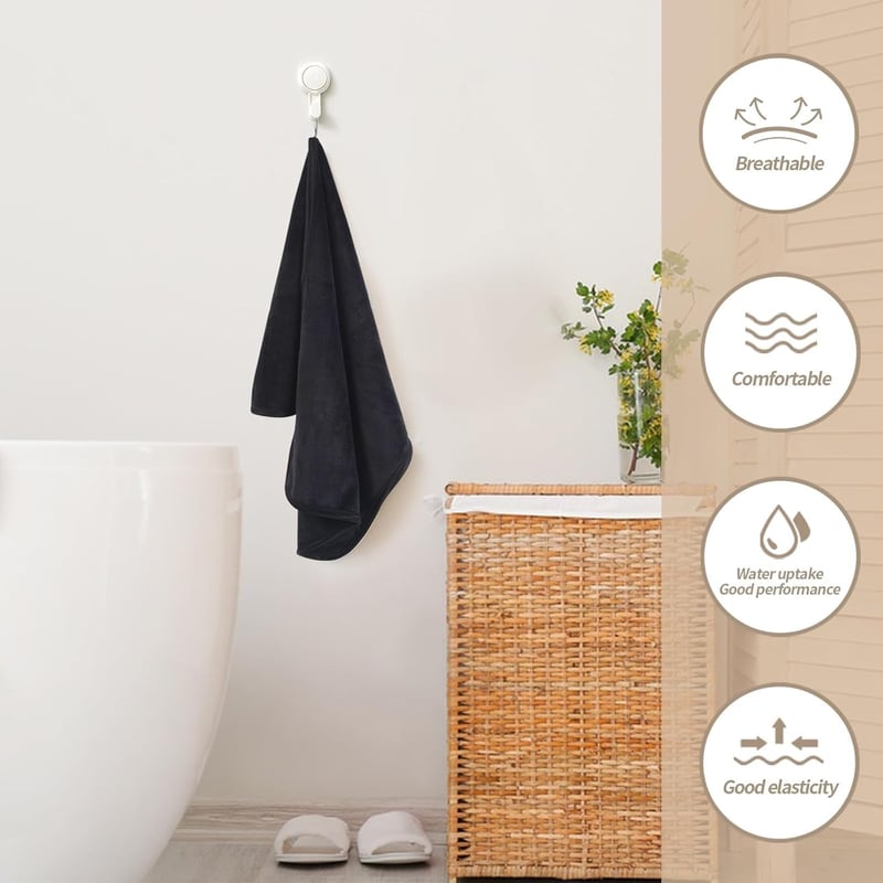 KinHwa Mikroszálas Fürdőtörülköző 30x50cm Fekete 2db Szett