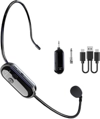 Kinizuxi UHF 2.4G Vezeték Nélküli Fejpántos Mikrofon 50m Hatótáv Újratölthető 1