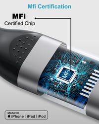 KINPEE USB-C to Lightning kábel 1m + 2m MFi tanúsított gyors töltés iPhone iPad 4