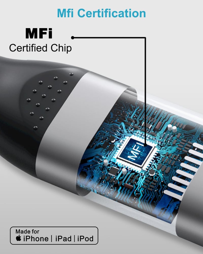 KINPEE USB-C to Lightning kábel 1m + 2m MFi tanúsított gyors töltés iPhone iPad