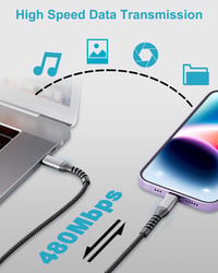 KINPEE USB-C to Lightning kábel 1m + 2m MFi tanúsított gyors töltés iPhone iPad 3