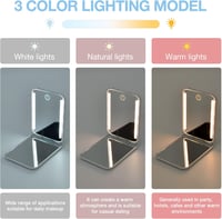 Kintion LED utazó sminkespegel, 3 színhőmérséklet, szabályozható, fehér 5