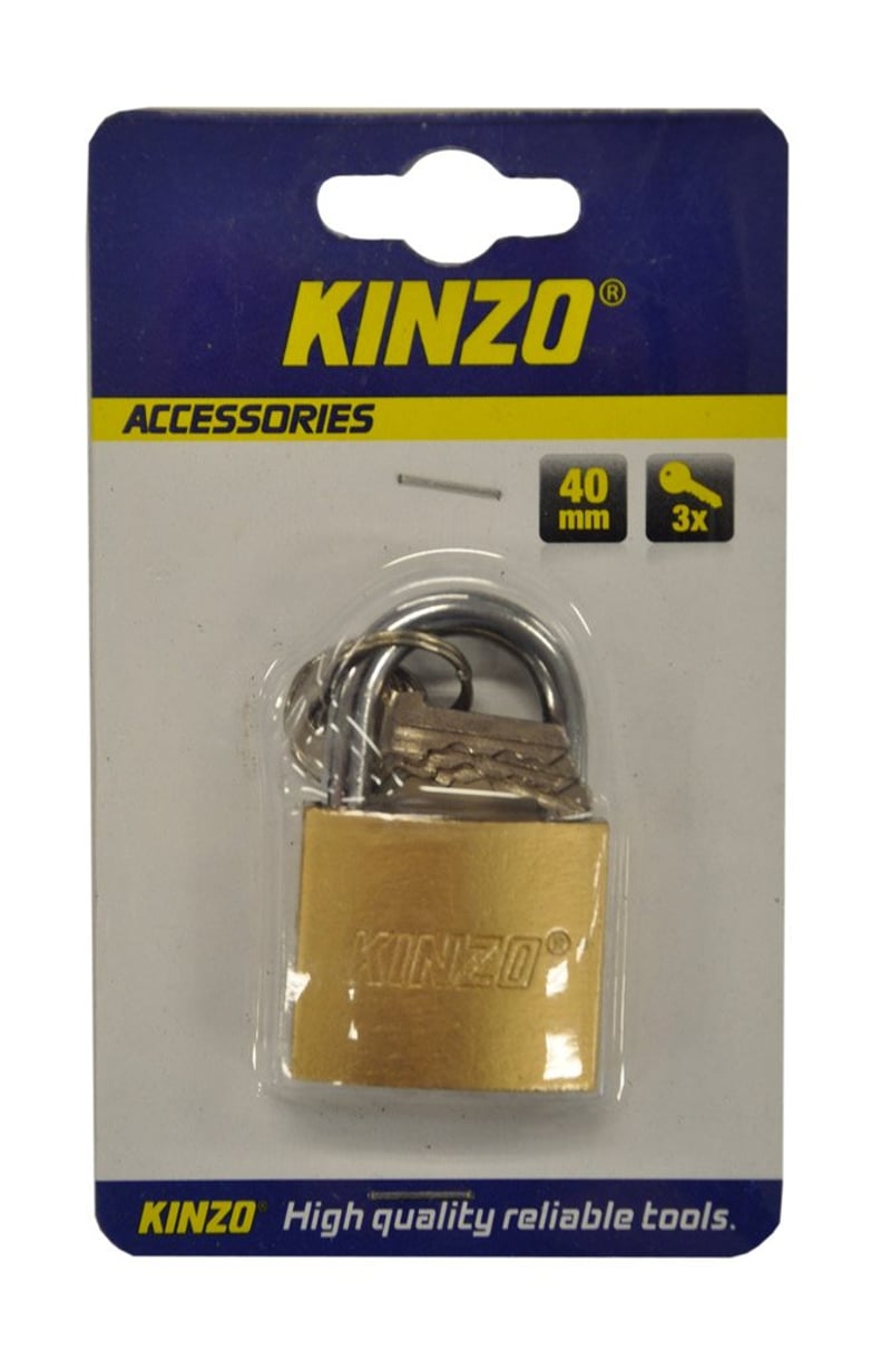 Visací zámok Kinzo 871125279388 40 mm – Bezpečnostný oceľový zámok
