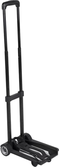 Kinzo Ručný vozík s výsuvnou rukoväťou, 4 kolieska, 23x96x32 cm, nosnosť 40 kg, čierny, dizajn v tvare L, ľahký a stabilný 1