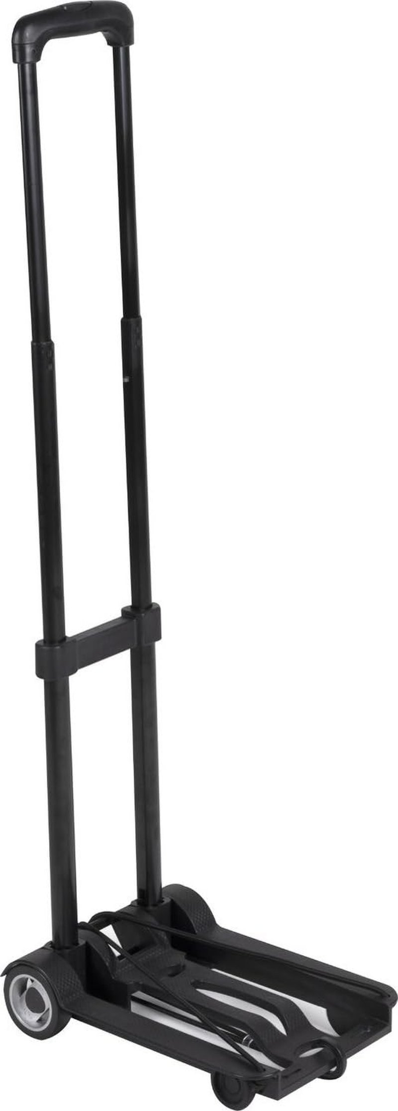 Kinzo Ručný vozík s výsuvnou rukoväťou, 4 kolieska, 23x96x32 cm, nosnosť 40 kg, čierny, dizajn v tvare L, ľahký a stabilný