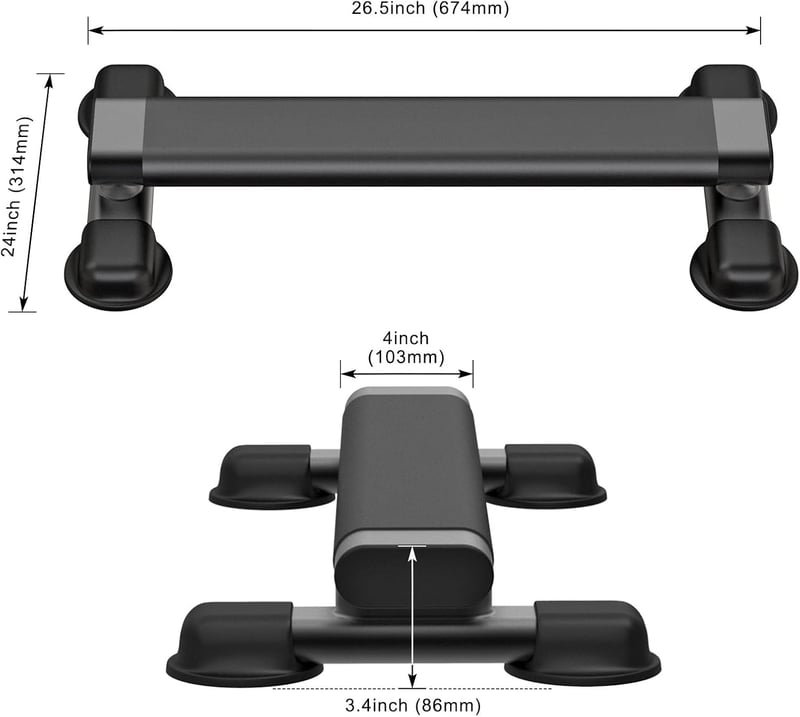 Kipika Acélváz Lábikra Emelő Gép Otthoni Edzéshez, Csúszásmentes Dizájn - 26.5" L x 12.25" W x 3.4" H (4" Wide Tube)