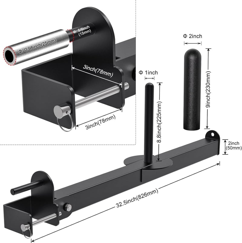 Kipika Belt Squat Lever Arm Attachment 2" és 3" Power Cage-hez Erőedzéshez