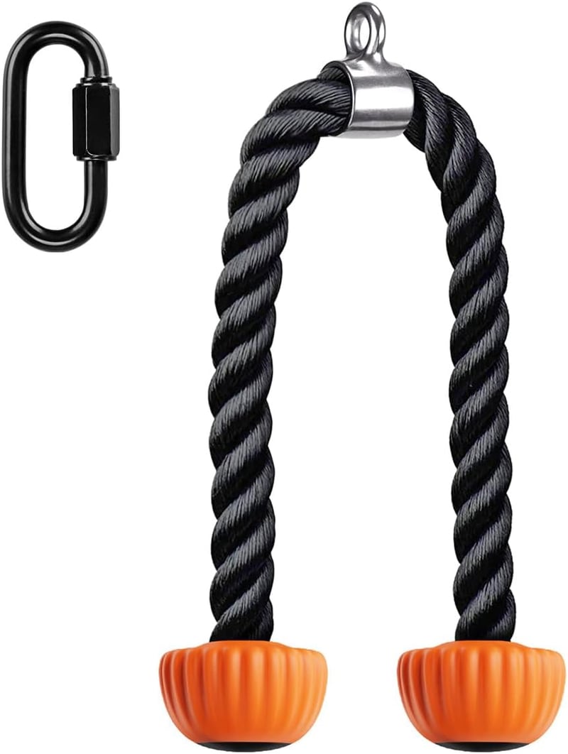 Kipika Triceps Kötél 36" Narancssárga - Kábelgépes Edzőkötél Puha Gumi Végekkel, Csigarendszerhez Alkalmas Erősítő Kötél