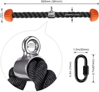 Kipika Triceps Kötél 36" Narancssárga - Kábelgépes Edzőkötél Puha Gumi Végekkel, Csigarendszerhez Alkalmas Erősítő Kötél 6
