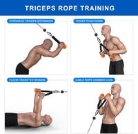 Kipika Triceps Kötél 36" Narancssárga - Kábelgépes Edzőkötél Puha Gumi Végekkel, Csigarendszerhez Alkalmas Erősítő Kötél 7
