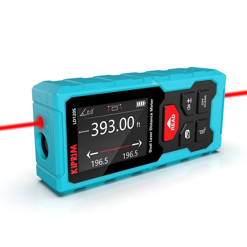 Kiprim LD120S Laserski Mjerač Udaljenosti 120m Domet - Elektronička Libela, Pitagorin Teorem Funkcija, Dvostruki Laser - Za Gradnju, Renoviranje