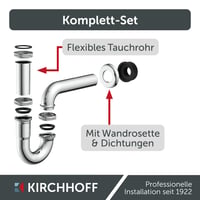 Set sifon pentru chiuvetă Kirchhoff, scurgere din oțel inoxidabil SUS 304, set sifon pentru lavoar 4