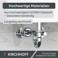 Set sifon pentru chiuvetă Kirchhoff, scurgere din oțel inoxidabil SUS 304, set sifon pentru lavoar 6