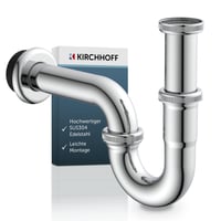 Set sifon pentru chiuvetă Kirchhoff, scurgere din oțel inoxidabil SUS 304, set sifon pentru lavoar 1
