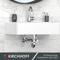 Sifon din oțel inoxidabil Kirchhoff pentru lavoar și chiuvetă, cu gardă hidraulică, element de scurgere, scurgere pentru baie, crom 8