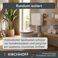 WC nádržka Kirchhoff, biela, 6-9 litrov, s úsporným splachovacím tlačidlom, možnosť montáže z troch strán, nástenné vyhotovenie 6