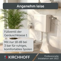 WC nádržka Kirchhoff, biela, 6-9 litrov, s úsporným splachovacím tlačidlom, možnosť montáže z troch strán, nástenné vyhotovenie 3