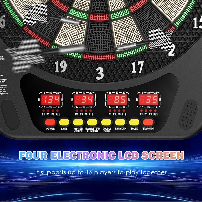 KIRJAUDU Elektronikus Darts Tábla LCD Kijelzővel Felnőtteknek