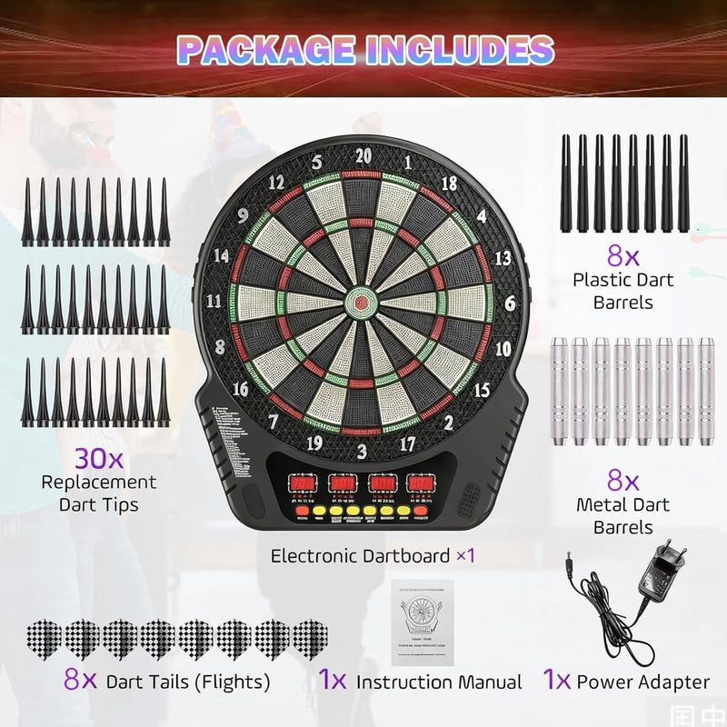 KIRJAUDU Elektronikus Darts Tábla LCD Kijelzővel Felnőtteknek