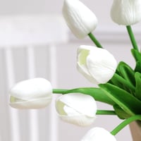 Kisflower 12 db Művirág Tulipán Latex Fehér Dekoráció Otthon Iroda Esküvő 2