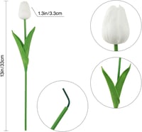 Kisflower 12 db Művirág Tulipán Latex Fehér Dekoráció Otthon Iroda Esküvő 7